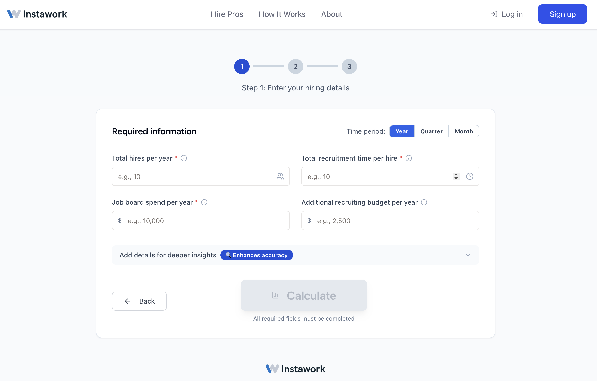 Hiring Cost & ROI Calculator preview