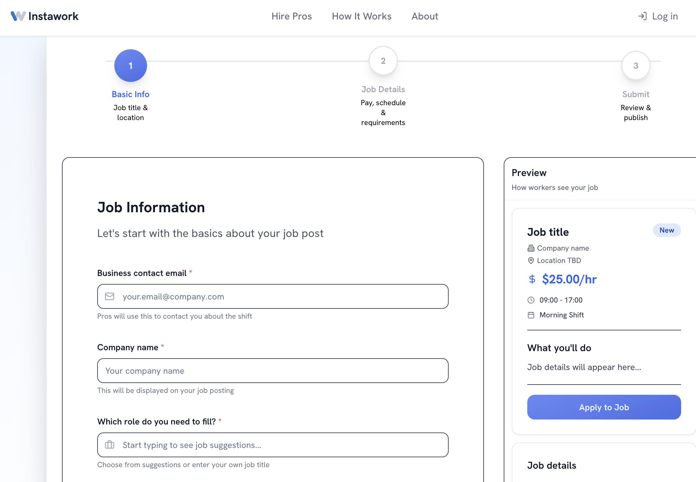 Job Posting Onboarding preview